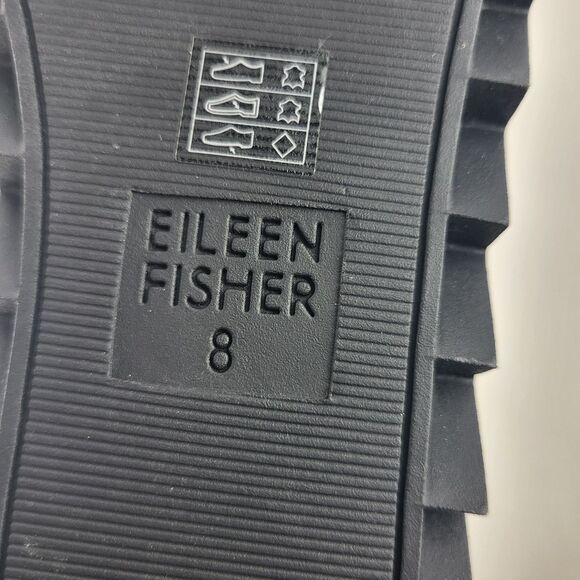 Eileen Fisher Kenille Genuine Shearling Trim Wedge Bootie Black Size 8 - Picture 9 of 11